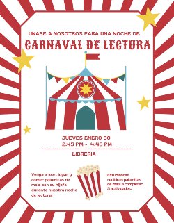 Literacy Carnival NiCarnaval de Lectura, jueves, 1/30, @2:45-4:45p